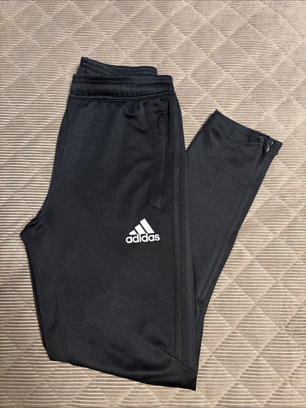 Adidas Black Kids Jogger Pants with White Logo
